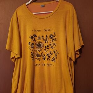 Yellow 'Plant These, Save The Bees' Graphic Tee